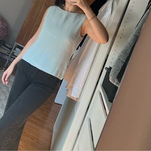 baby blue silk shell